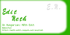 edit meth business card